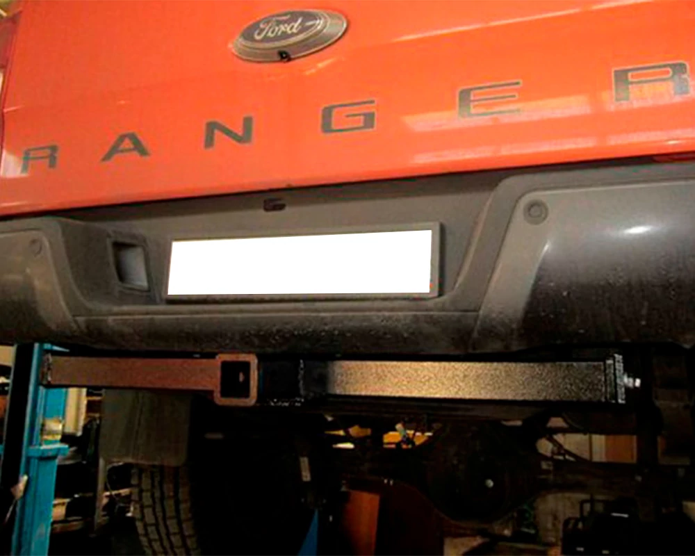 Фаркоп с хромированной накладкой Ford Ranger 2013-2022, Mazda BT50 2012-2020 съемное крепление шара под американский квадрат - 3