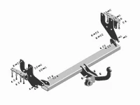 Фаркоп Mitsubishi Lancer X 2007-2012, кроме модификации Evolution, только передний привод, только дорейстайлинговая версия твердое крепление шара