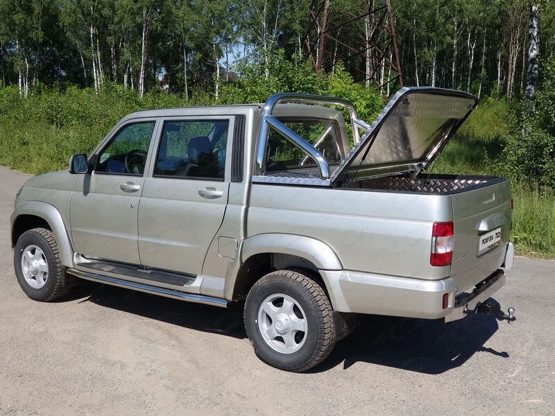 Фаркоп оцинкованный UAZ Pickup 2015- крюк легкосъемный под квадрат 50х50 (нерж. шар) - 2