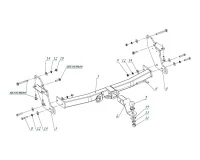 Фаркоп с хромированной накладкой Mitsubishi Pajero 2007-2020, Mitsubishi Pajero III 2000-2007 съемное крепление шара под американский квадрат