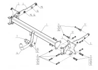 Фаркоп Mercedes M-Class 2005-2012, 2012-2015, Mercedes GL-Class 2005-2012, 2012-2016, Mercedes GLS-Class 2016-2019, Mercedes GLE-Class 2015-2019 условно-съемное крепление шара
