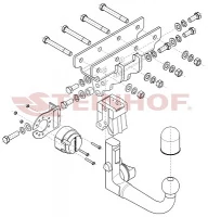 Фаркоп Jeep Gladiator 01/2020- вертикальное быстросъемное крепление шара на ключе
