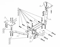 Фаркоп Volvo S40 седан / V50 универсал 2004-2012 условно-съемное крепление шара