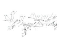 Фаркоп с хромированной накладкой Mitsubishi Outlander 2007-2012 съемное крепление шара под американский квадрат