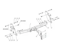 Изображение – Фаркоп с хромированной накладкой Mitsubishi Pajero 2007-2020, Mitsubishi Pajero III 2000-2007 съемное крепление шара под американский квадрат