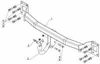 Изображение – Фаркоп Volkswagen Touareg 2002-2018, Audi Q7 2007-2018, Porsche Cayenne 2002-2017 условно-съемное крепление шара