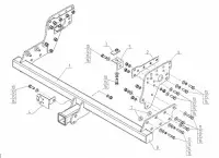 Изображение – Фаркоп Mitsubishi L200, в т.ч. Long 2006-2014, 2015-2023 съемное крепление шара под американский квадрат