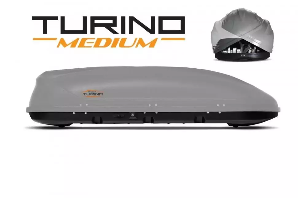 Автобокс PT GROUP Turino Medium (460 л.) двусторонний серый 00002532 - Фото 1
