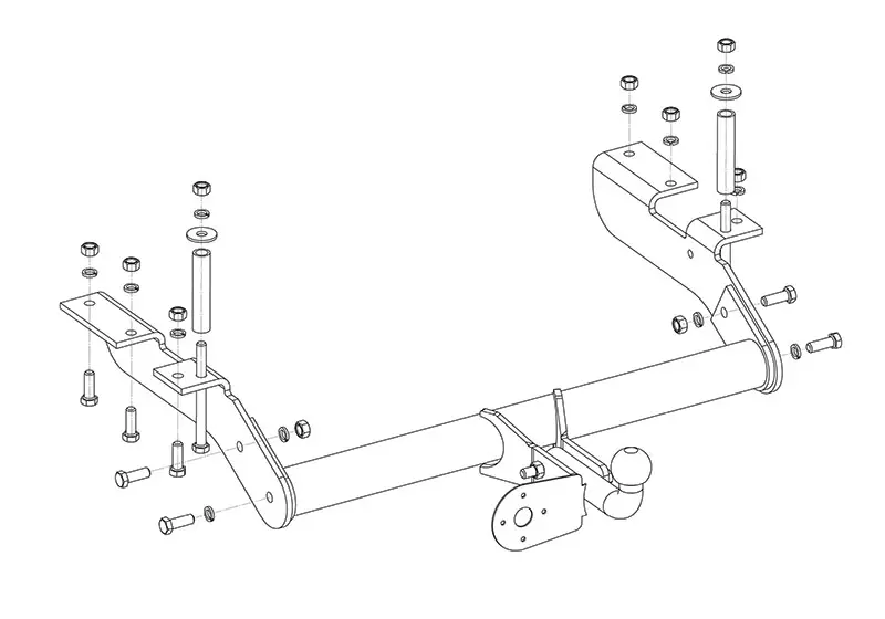 Фаркоп ГАЗ 2217 (Баргузин), 2310, 2752 (Соболь), 2705, 3221 2010- условно-съемное крепление шара - Фото 1